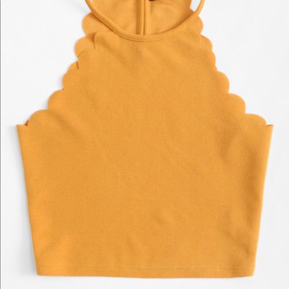 Scallop Trim Halter Top - Picture 2 of 4